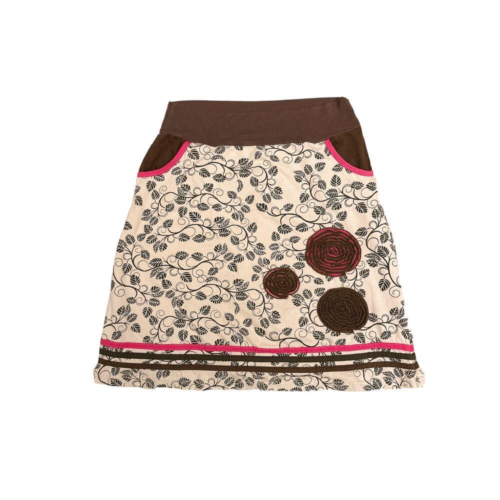 LUNA CLAIRE Skirt Womens Size Small Cotton A-line Mini Art Floral